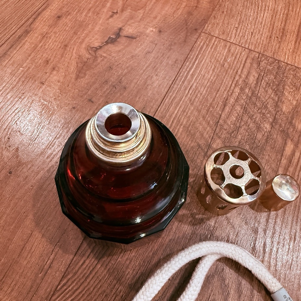 Lampe Berger Oil Fragrance Diffuser Ruby Red Glass Gold Top Paris France Retired - Picture 5 of 7